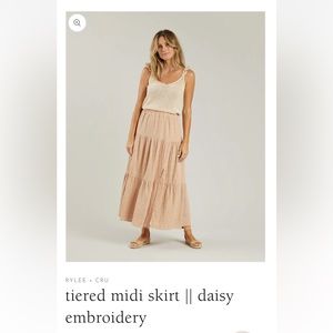 Rylee&Cru tiered  midi/maxi skirt with slit